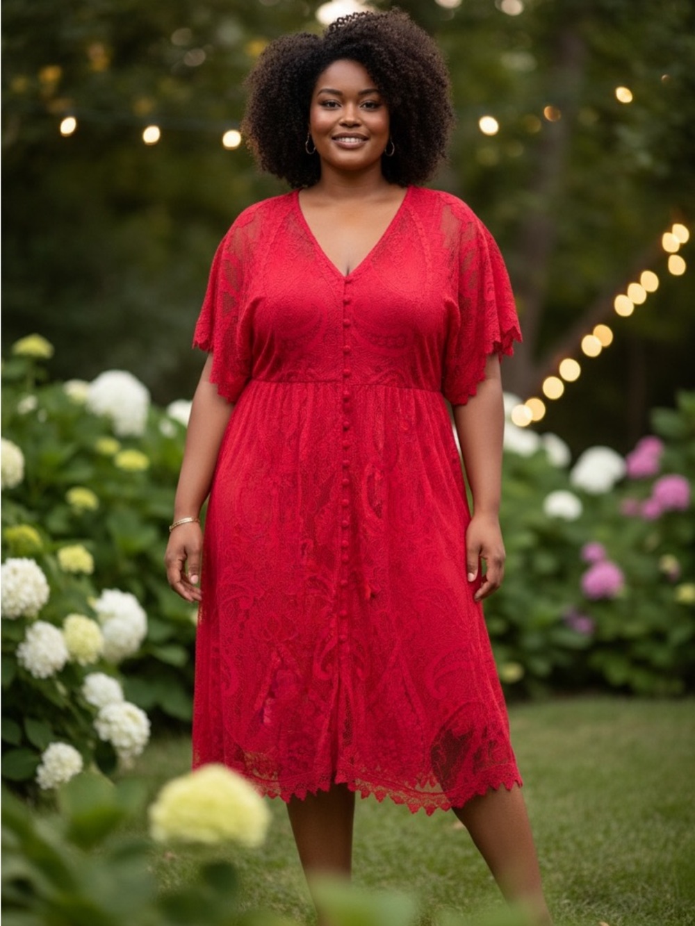 torrid Red Lace Midi Dress